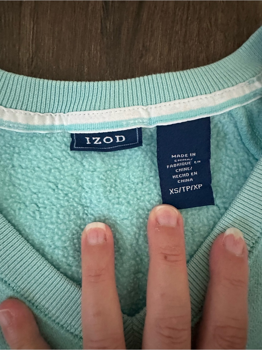 Izod Women’s V-Neck Sweater in Aqua - Picture 2 of 4